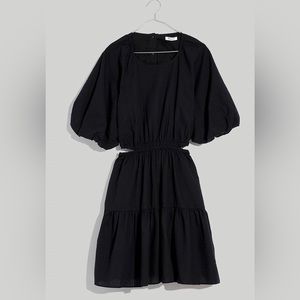 NWT! Madewell Seersucker Puff-Sleeve Cutout Mini Dress size XXL